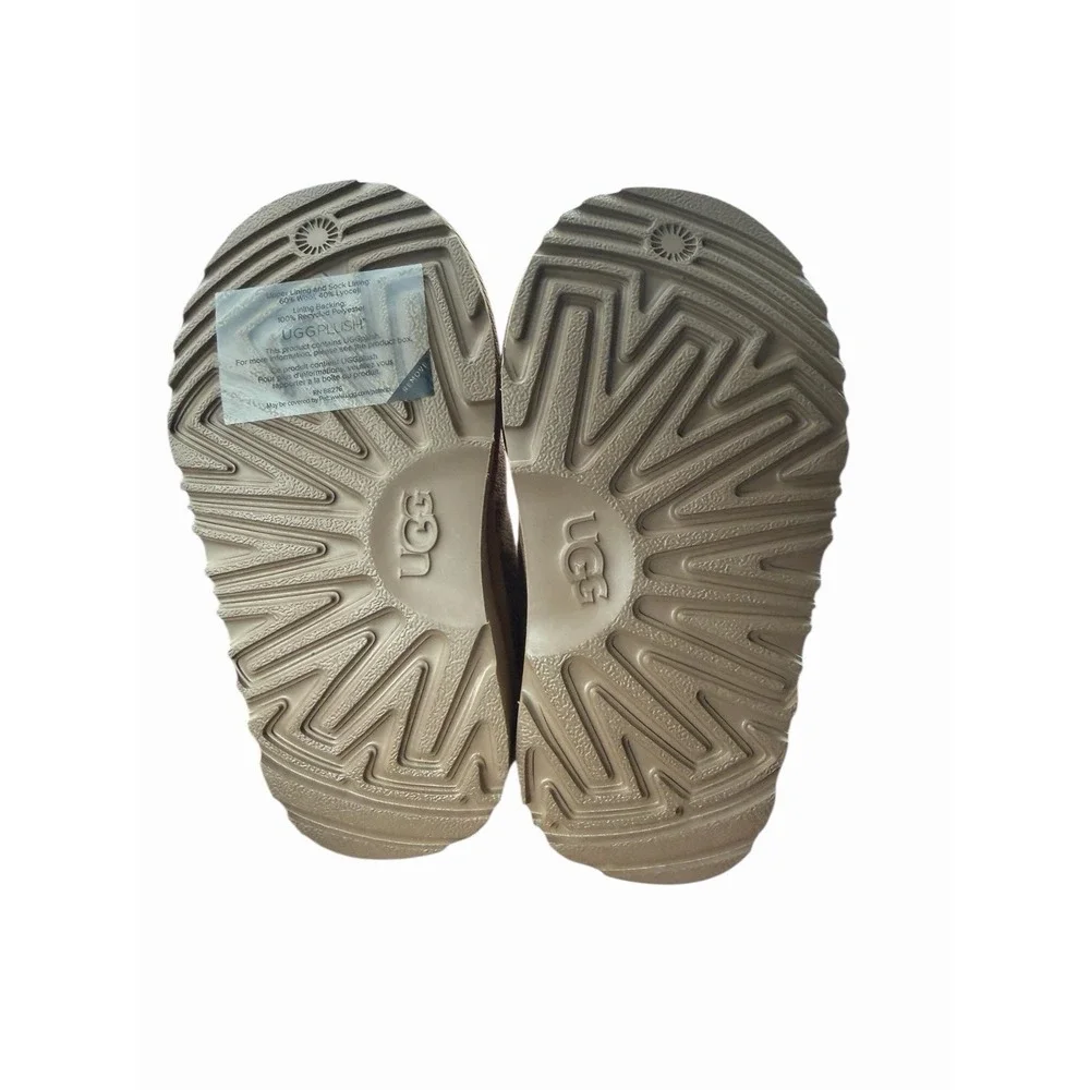 UGG Tasman II Slippers Kids Size 8 Chestnut Suede Sheepskin Slip On NWB